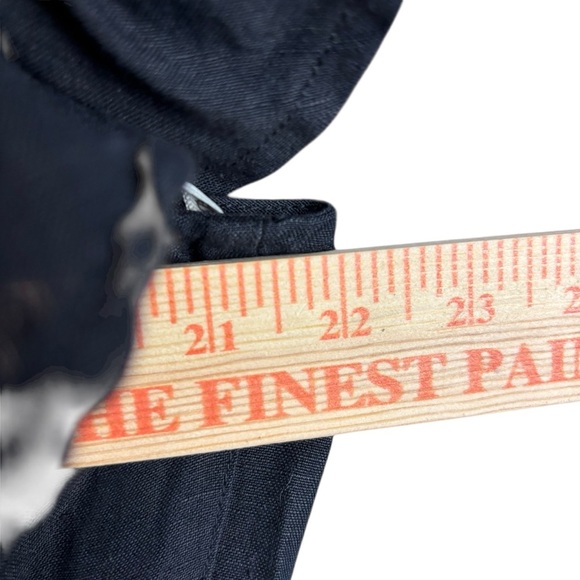 Tommy Bahama Black Ruffled Off-Shoulder Linen Blend Jumpsuit Sz L *see below - Picture 7 of 13